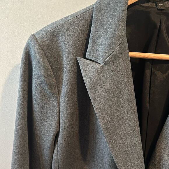 Express Studio Stretch size 14 Charcoal Gray One Button Blazer Jacket NWOT - Picture 3 of 13